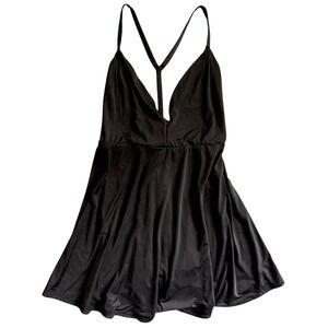 NBD x The Naven Twins‎ | Black Mini Dress Open Back T-Strap Deep V-Neck Size L